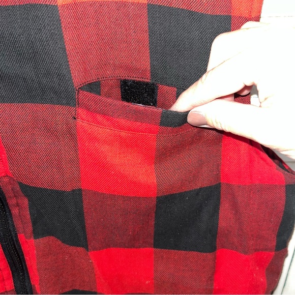 Vintage Branded Lion Black & Red Plaid Quilted Zip Front Vest Gilet Men’s Medium - Picture 5 of 5